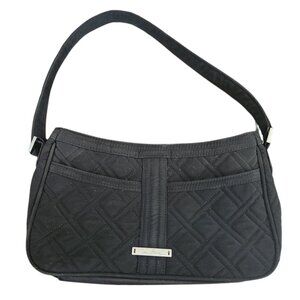 Vera Bradley Black Quilted Microfiber Small Shoulder Bag
